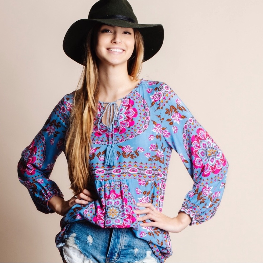 Boho print top